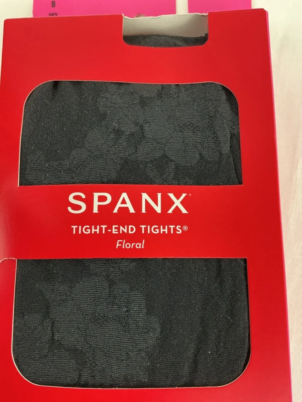 NWT - SPANX - Tight-End Tights®, Floral - Very Black - Size: B
